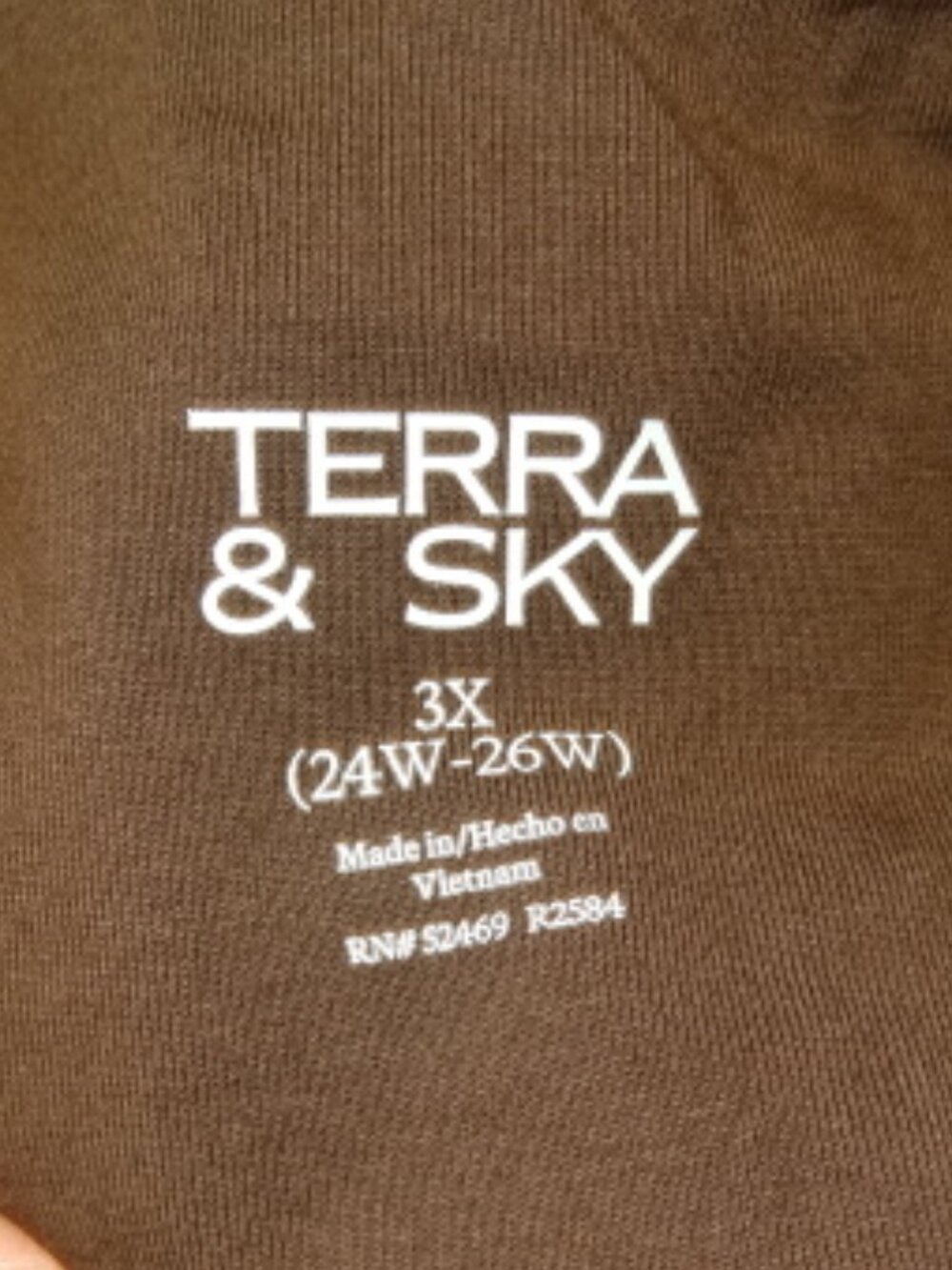 Terra & Sky Brown High Rise Fitted Leggings, NWT - Picture 4 of 6